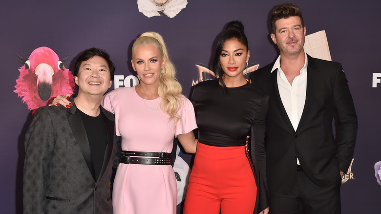 Ken Jeong, Jenny McCarthy, Nicole Scherzinger, and Robin Thicke posing together