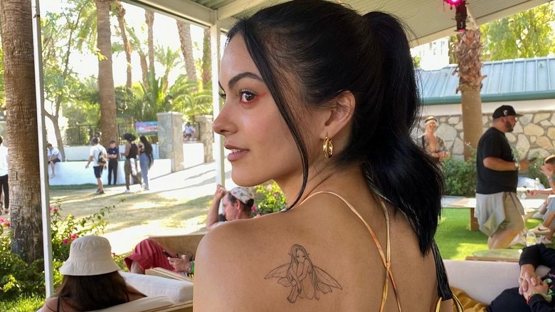 camila mendes back tattoo