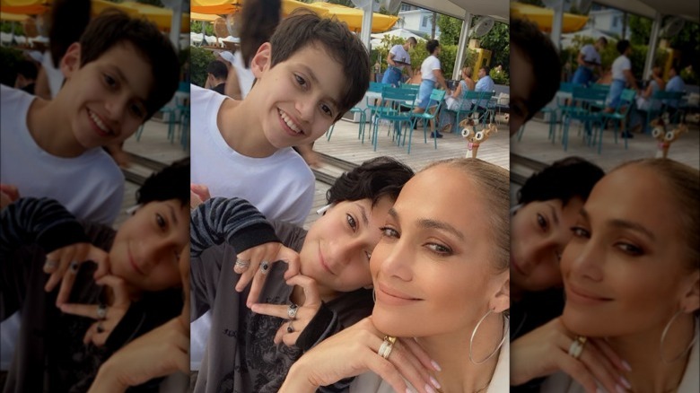 Jennifer Lopez with her children