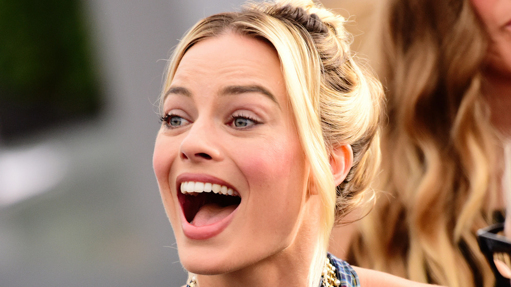 Margot Robbie mouth open