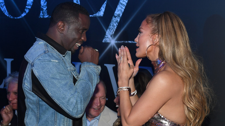 Diddy, Jennifer Lopez looking at each other