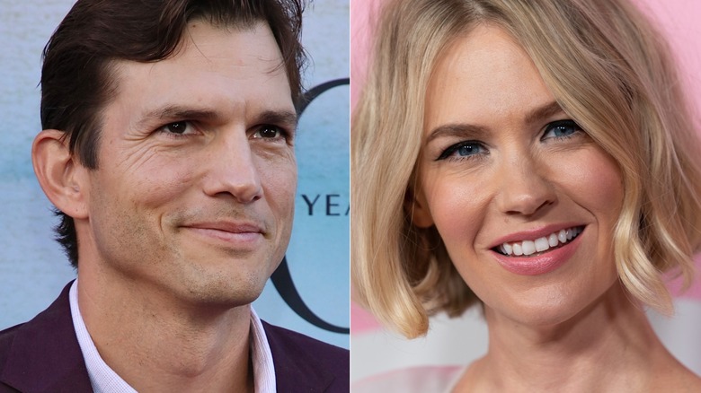 Ashton Kutcher and January Jones split image