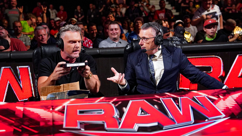 Pat McAfee behind the deak at WWE Raw