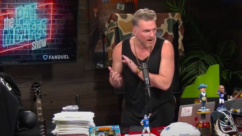 Pat McAfee on the set of "The Pat McAfee Show"