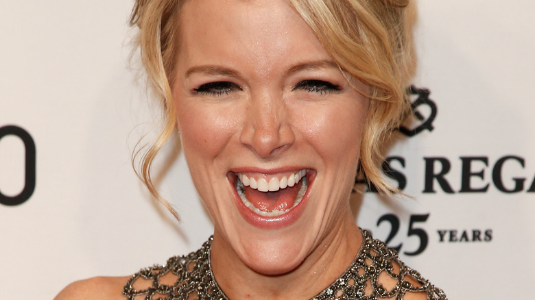 Megyn Kelly laughing blonde hair updo