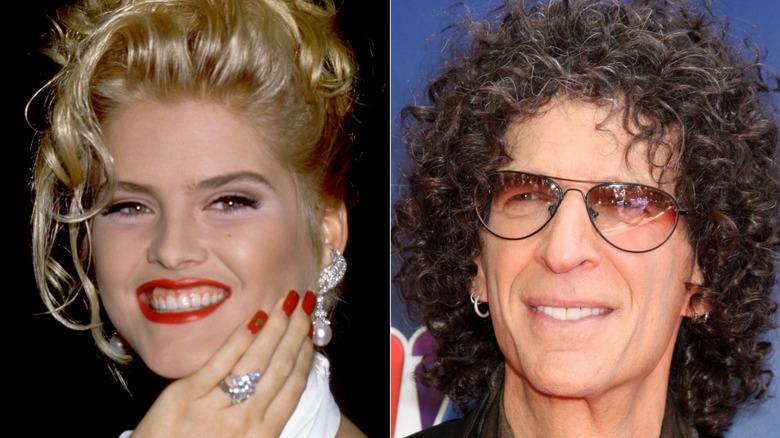 Side-by-side pictures of Anna Nicole Smith smiling and Howard Stern smiling