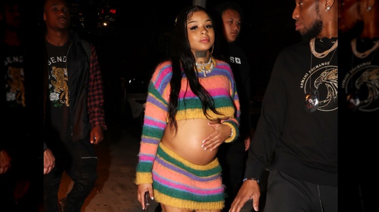 Chrisean Rock pregnant crop top