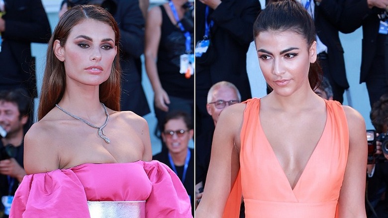 Left: Dayane Mello, Right: Giulia Salemi, 2016 Venice Film Festival red carpet wardrobe malfunction