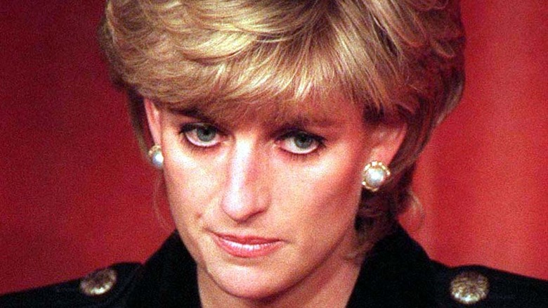 Princess Diana looking sad