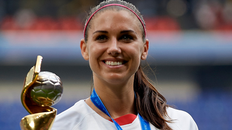 Alex Morgan after winning a soccer game