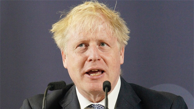 Boris Johnson featuring his trademark blonde chop