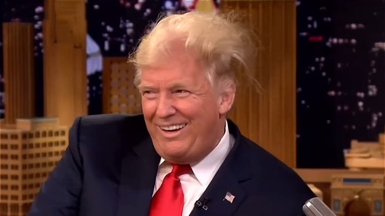 Donald Trump's hair messed up on The Tonight Show