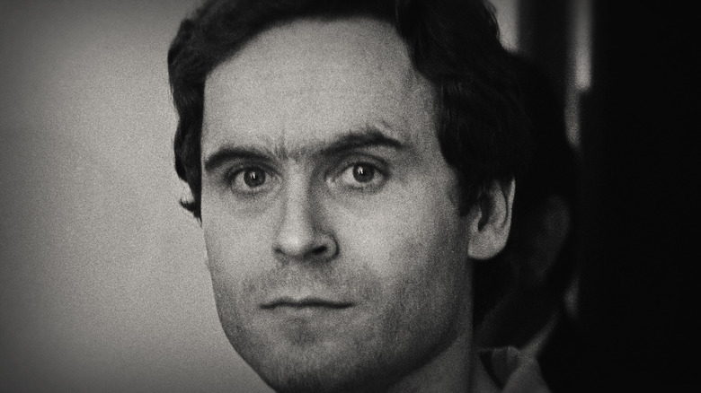 Ted Bundy clean shaven and serious