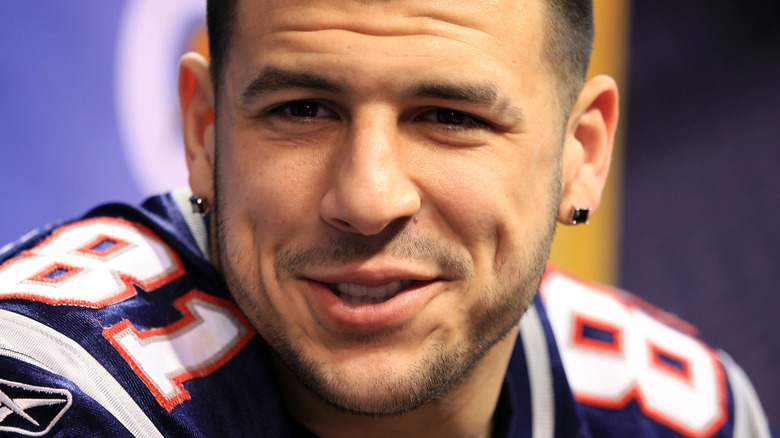 Aaron Hernandez smirking 