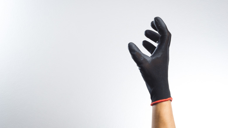 black leather glove