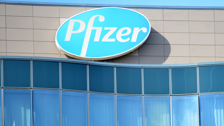 Pfizer logo outside of building