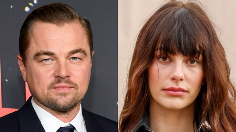 Leonardo DiCaprio and Camila Morrone at separate events