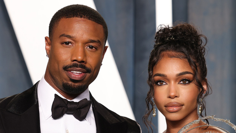 Michael B. Jordan, Lori Harvey posing