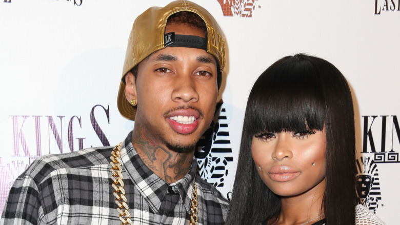 Tyga and Blac Chyna posing on the red carpet