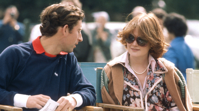 Prince Charles and Lady Sarah Spencer chatting