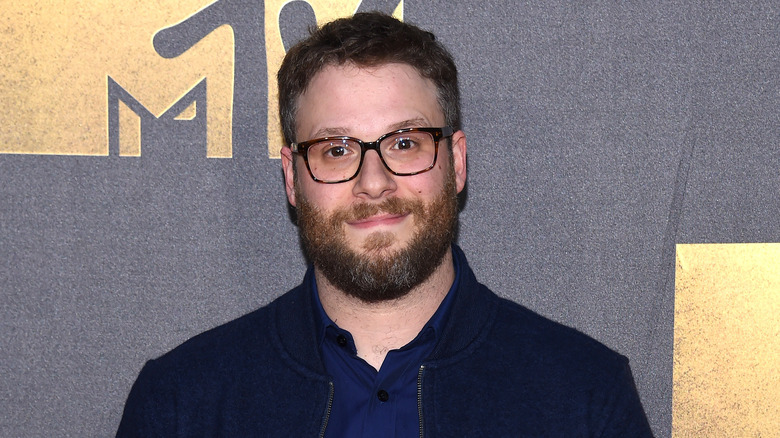 Seth Rogen smirking 