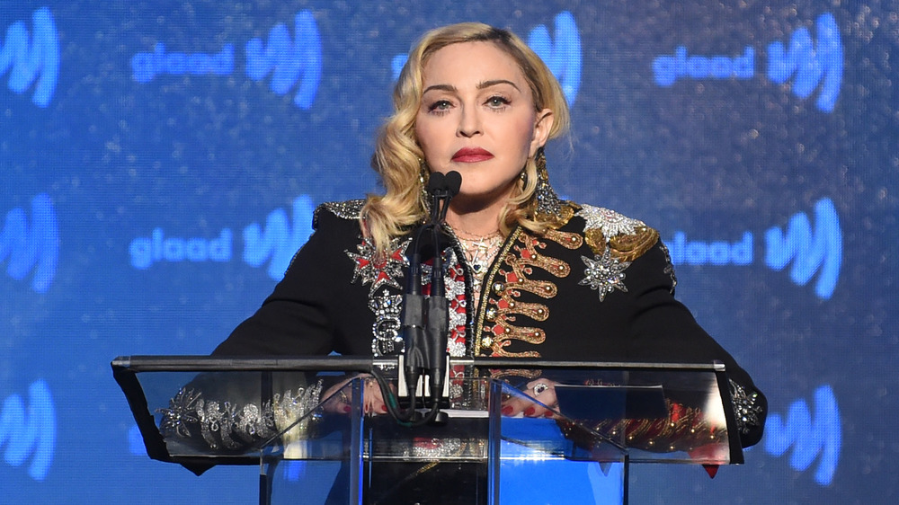 Madonna presenting at an event