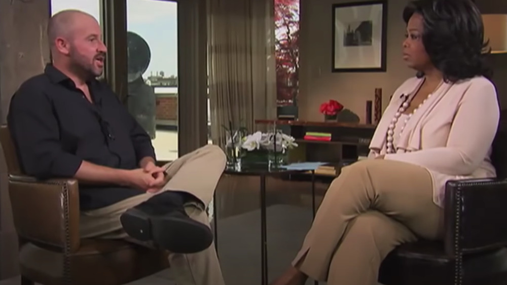 James Frey being interviewed by Oprah for a second time