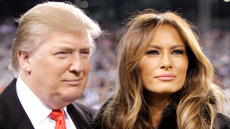 Donald Trump and Melania Trump pose