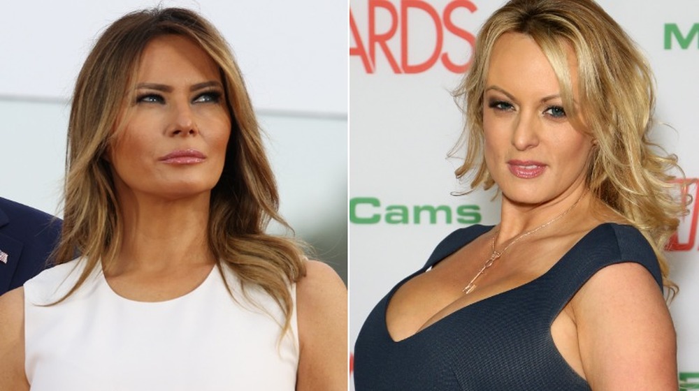 Melania Trump and Stormy Daniels; split