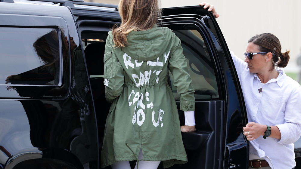 Melania Trump in her controversial Zara jacket