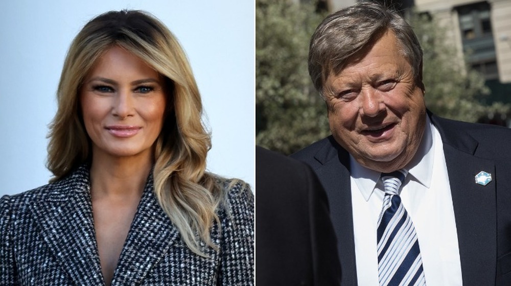 Melania Trump and her father, Viktor Knavs; split image