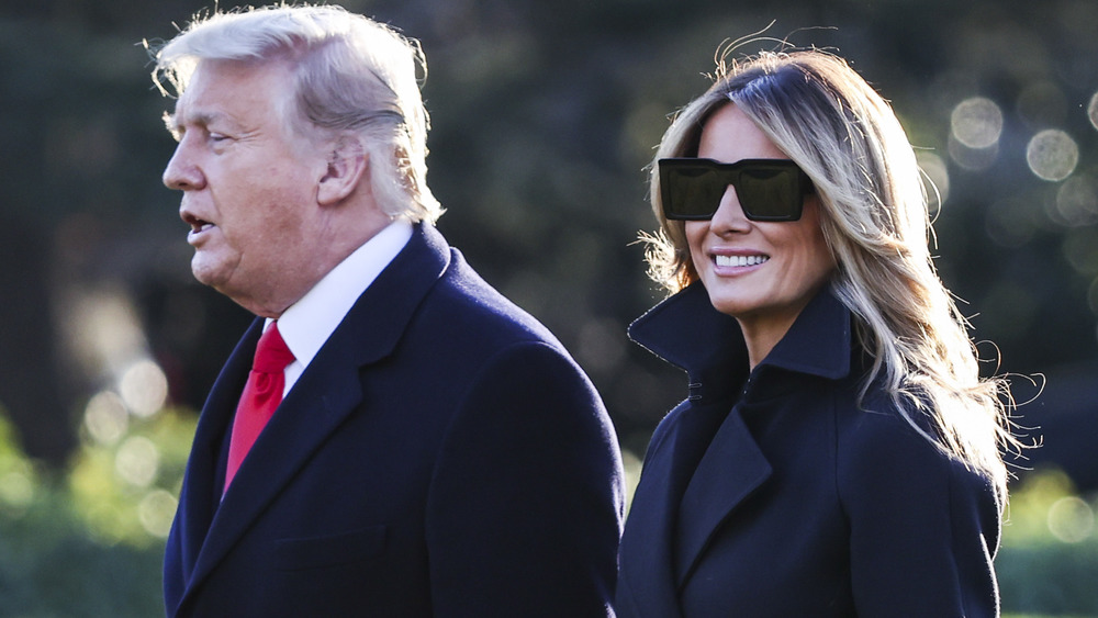 Donald and Melania Trump walking together