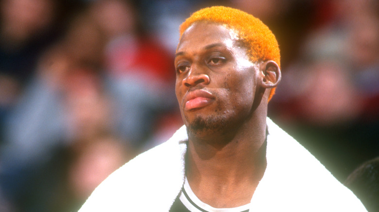 Dennis Rodman on the court