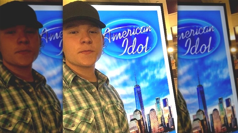Caleb Kennedy on the American Idol set