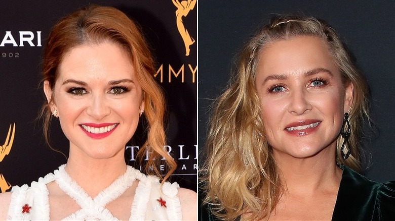 Sarah Drew smiling, left; Jessica Capshaw smiling, right