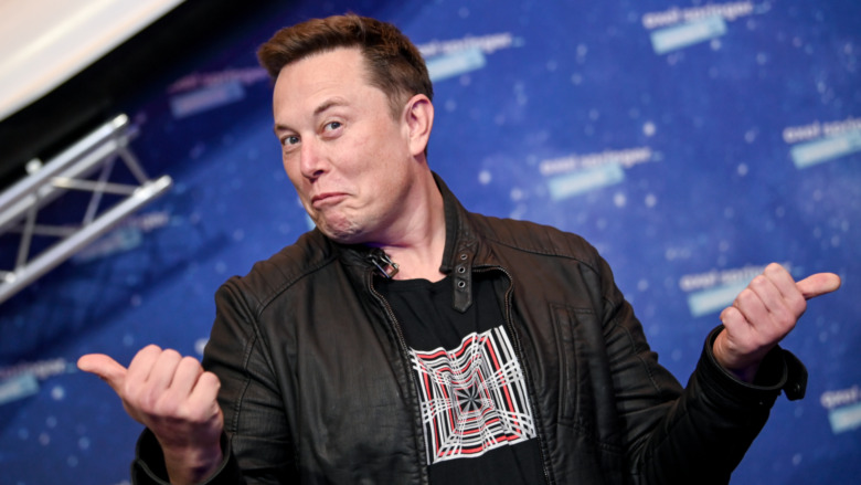 Elon Musk doing the Fonzie thumbs