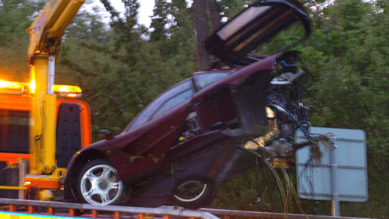 Rowan Atkinson's totaled McLaren F1 