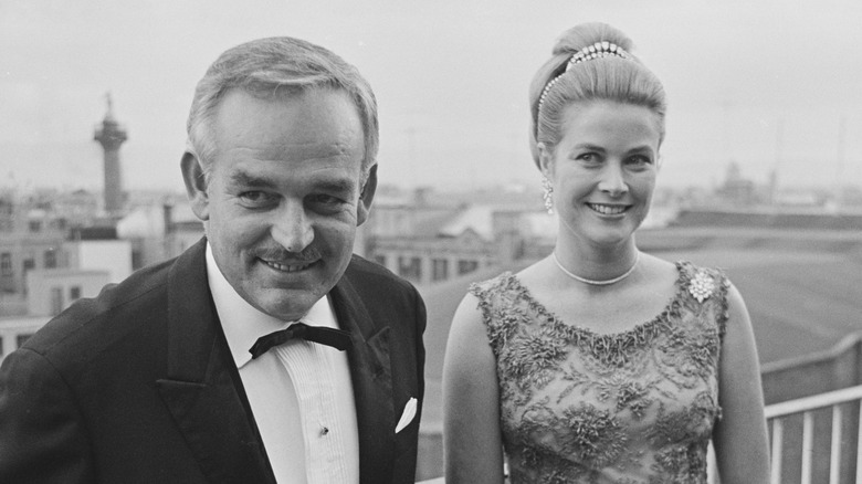 Grace Kelly and Prince Rainier III of Monaco smiling