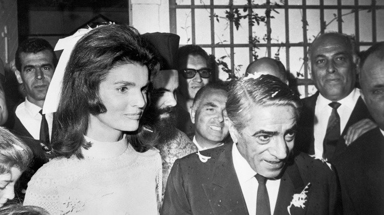 Jackie Kennedy Onassis and Aristotle Onassis getting married