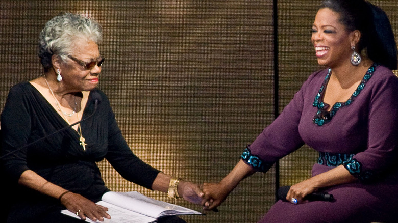 Oprah Winfrey interviewing Maya Angelou