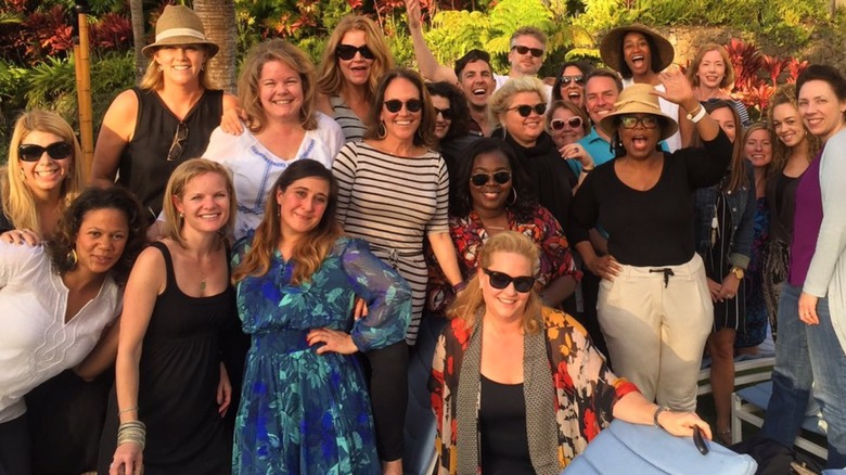 Oprah with staff in Hawaii