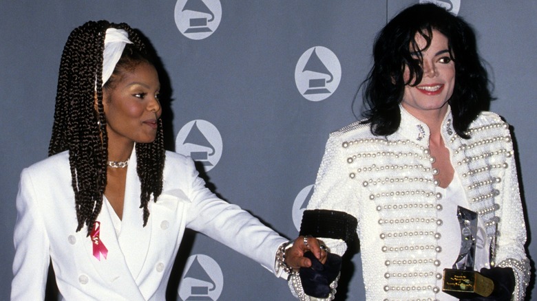 Janet Jackson and Michael Jackson smiling