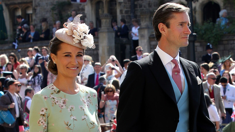 Pippa Middleton and James Matthews attending Prince Harry and Meghan Markle's wedding.