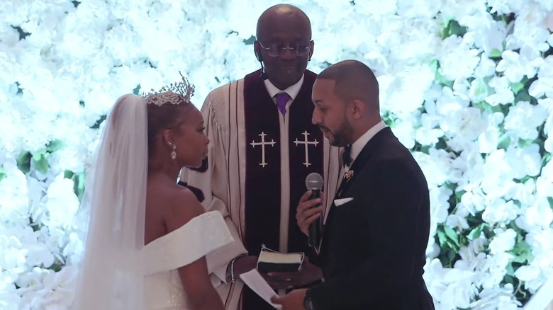 Eva Marcelle and Michael Sterling at their wedding