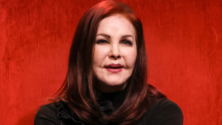 Priscilla Presley speaking during a show in Las Vegas in November 2024