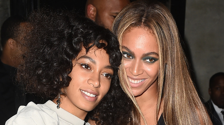 Beyoncé and Solange Knowles smiling