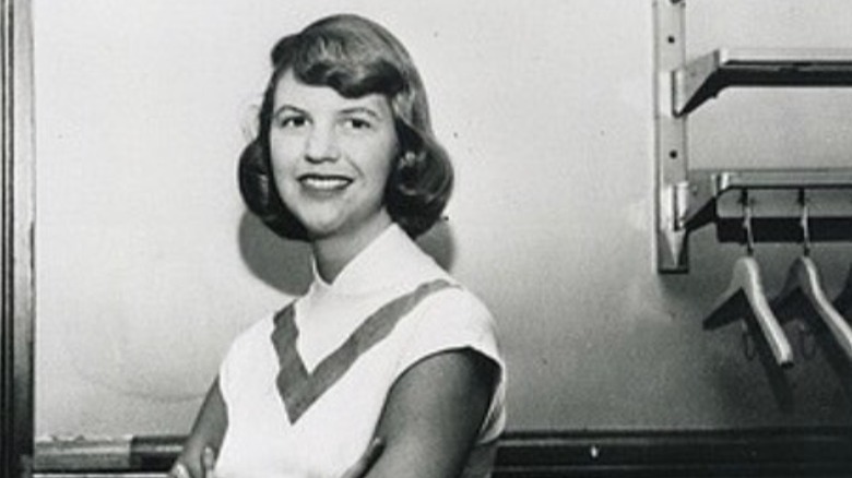 Sylvia Plath with bangs