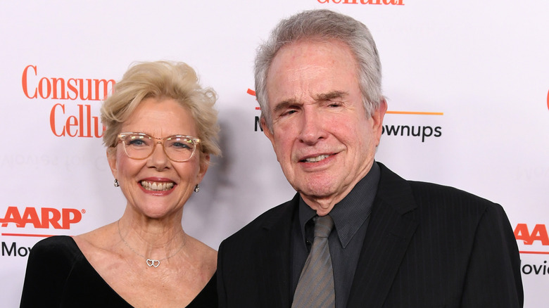 Warren Beatty and Annette Bening smiling