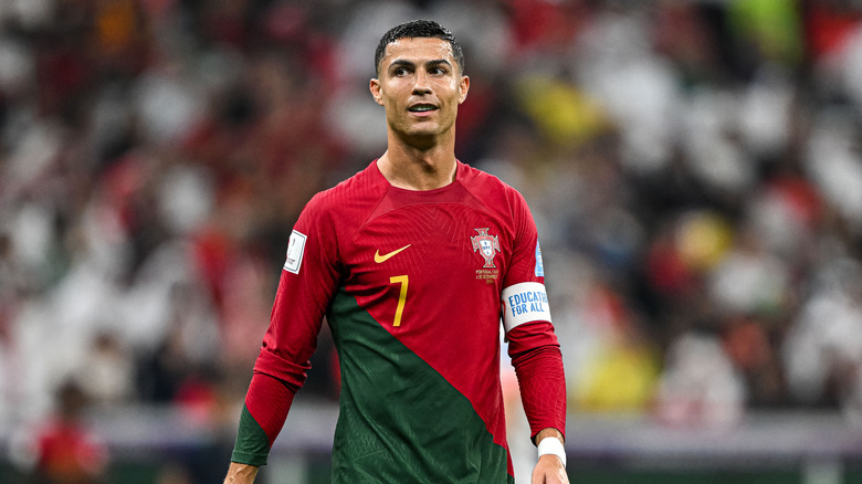 Cristiano Ronaldo on the pitch during the 2022 FIFA World Cup