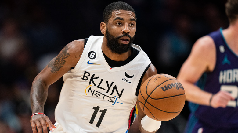 Kyrie Irving playing for the Brooklyn Nets